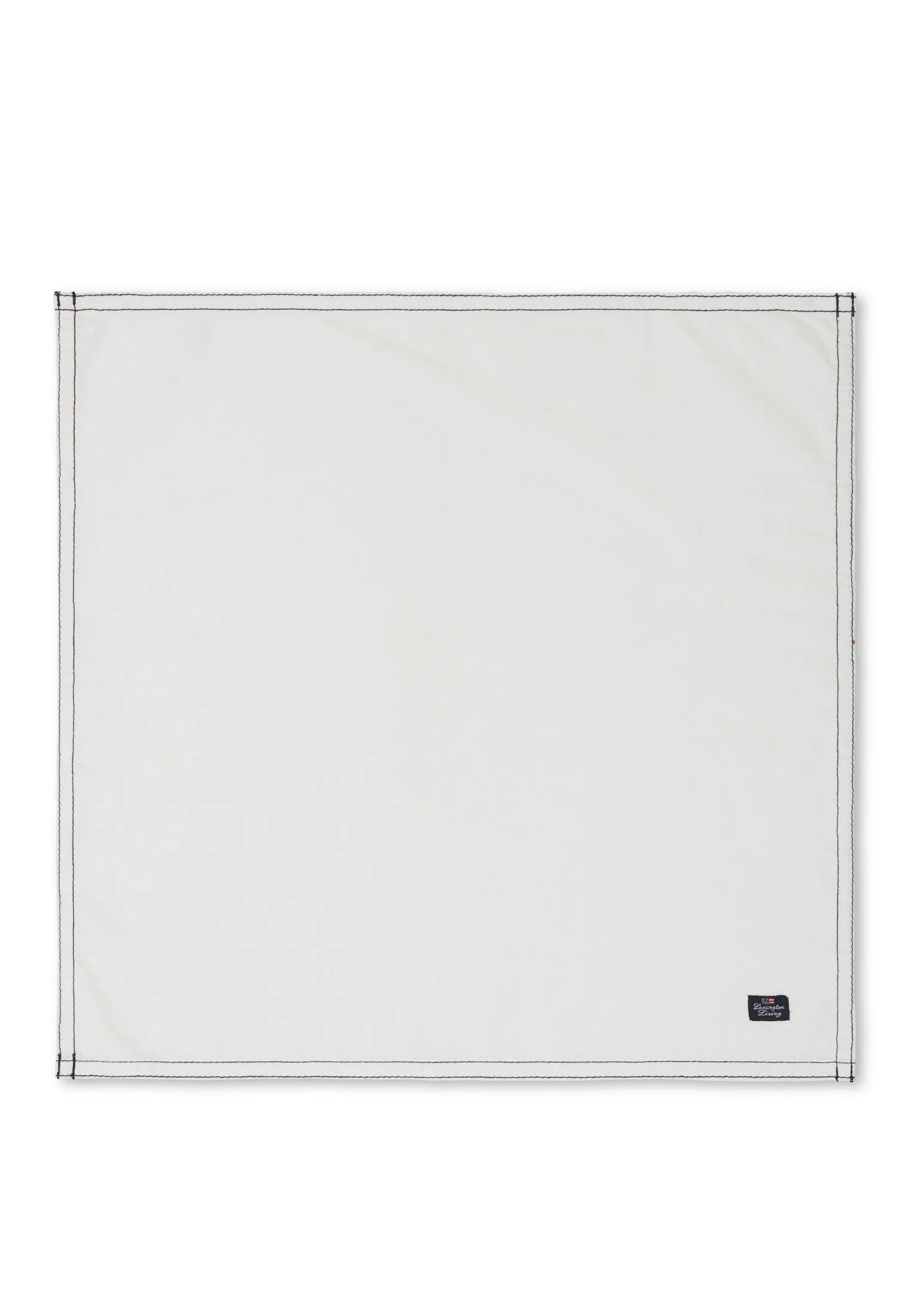 Solid Cotton Serviette Kontrastnaht, Weiß Lexington