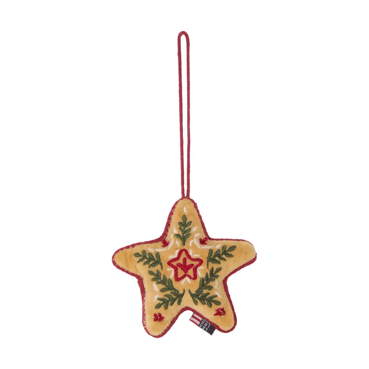 Star Bio-Samtbaumwolle Weihnachtsanhänger - Multi, 10x11x3 cm - Lexington