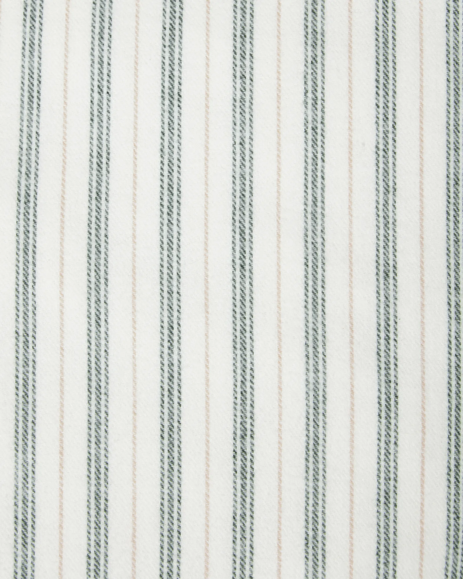 Stripe Baumwollflanell Kissenbezug, Weiß-Grün-Beige, 50x60 cm Lexington