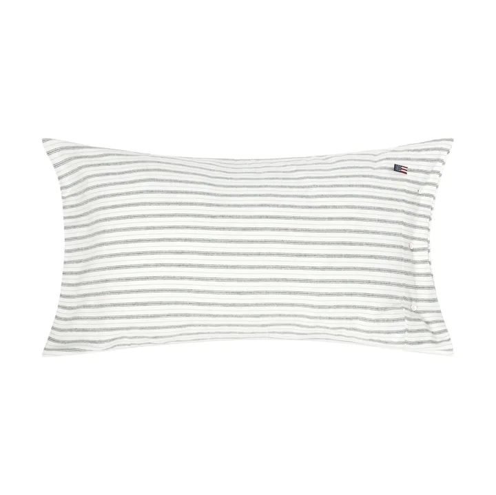 Stripe Baumwollflanell Kissenbezug - Weiß-Grün-Beige, 50x90 cm - Lexington