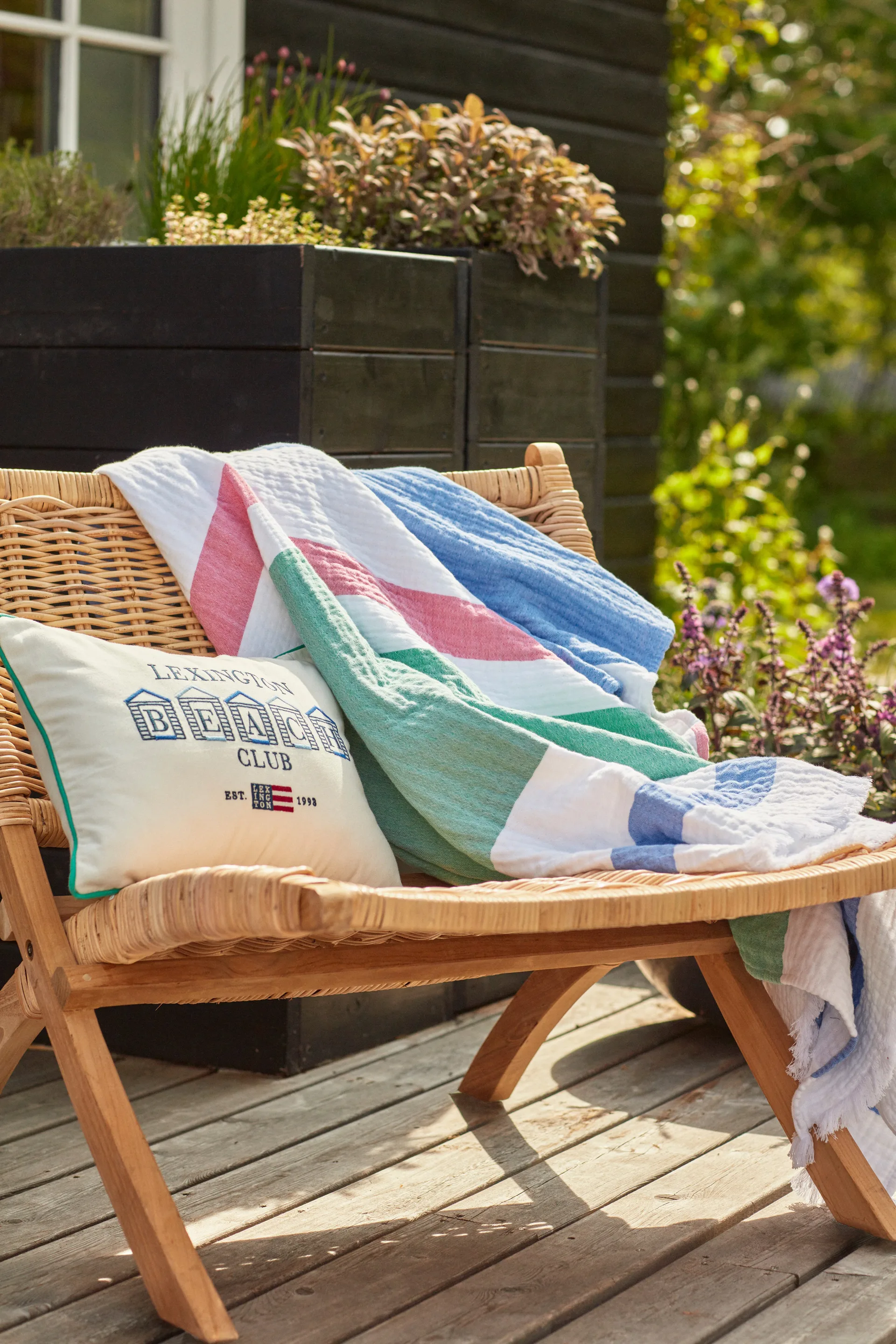 Striped Baumwolldecke gewaffelt 130 x 170cm, Multi Lexington