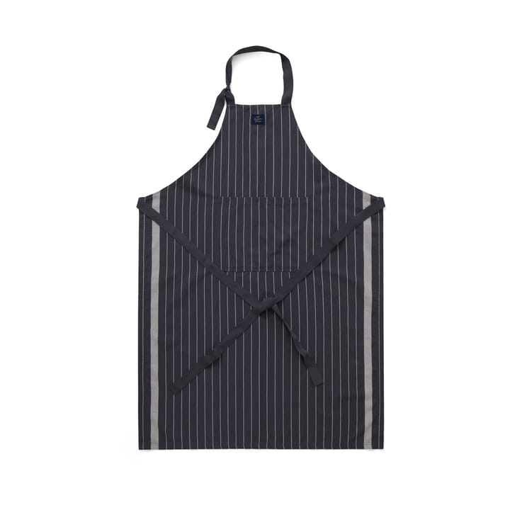 Striped Cotton Linen Schürze, Dark gray-white Lexington