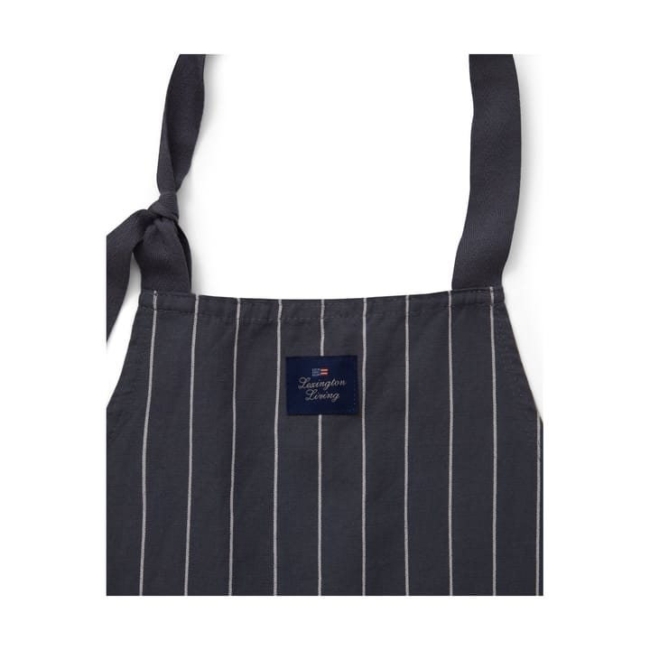 Striped Cotton Linen Schürze, Dark gray-white Lexington