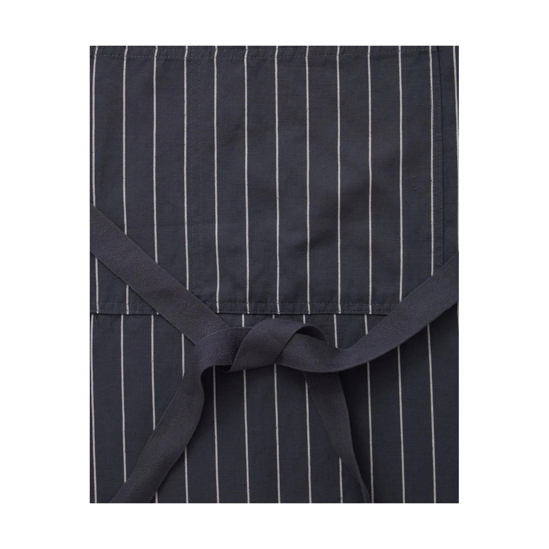 Striped Cotton Linen Schürze, Dark gray-white Lexington
