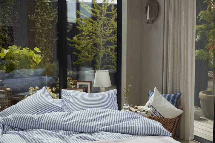Striped Cotton Poplin Kissenbezug 50 x 60cm - Blau - Lexington