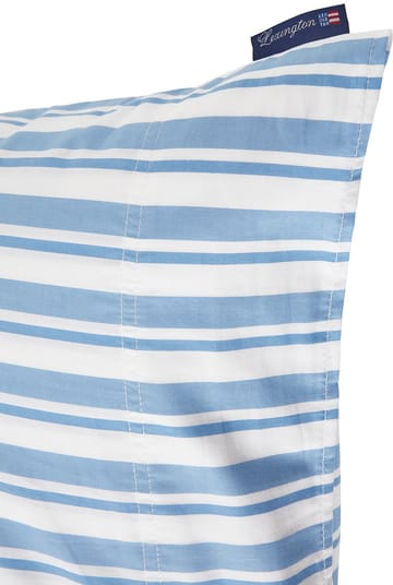 Striped Cotton Poplin Kissenbezug 50 x 60cm - White-Blue - Lexington