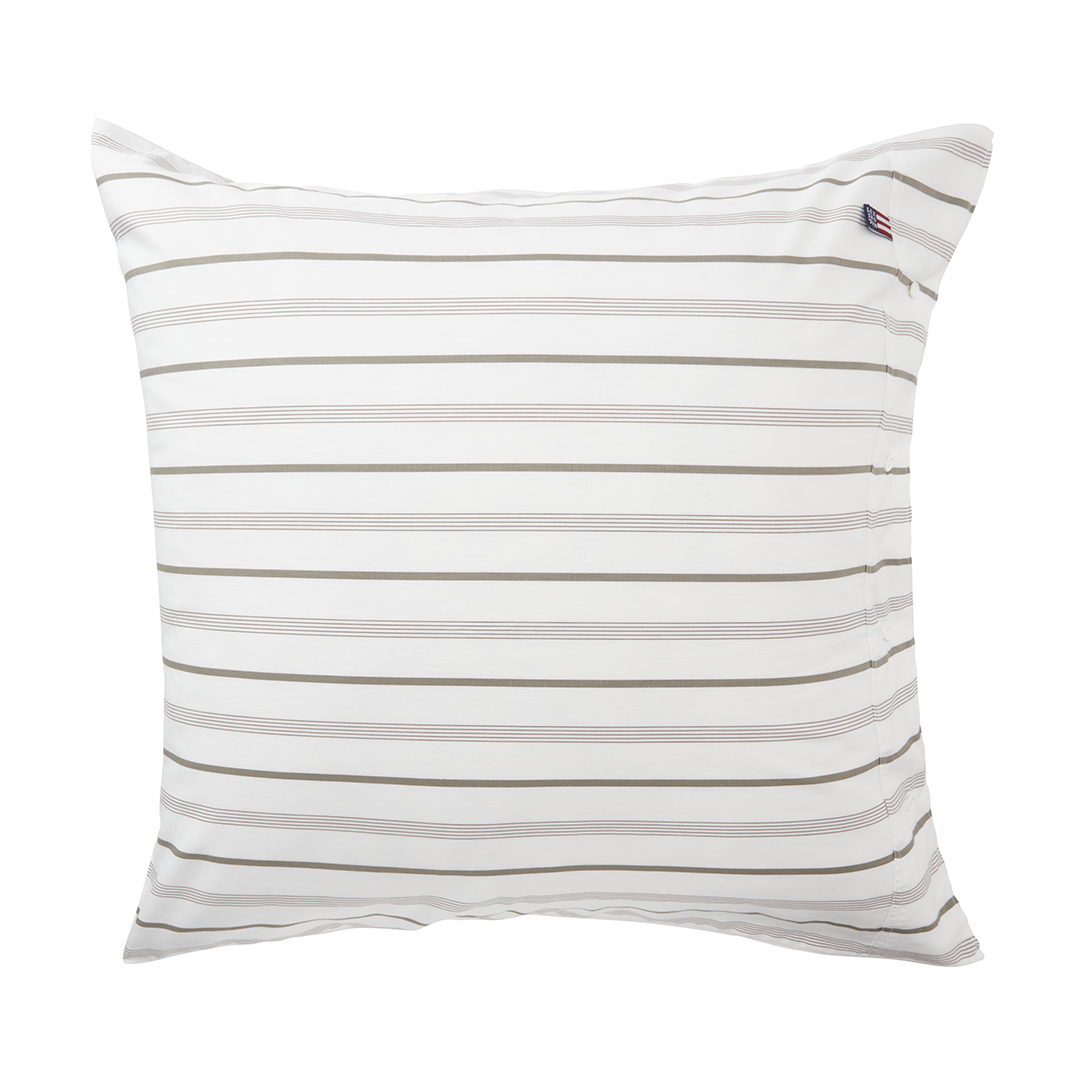 Lexington Striped Cotton Poplin Kissenbezug 65x65 cm White