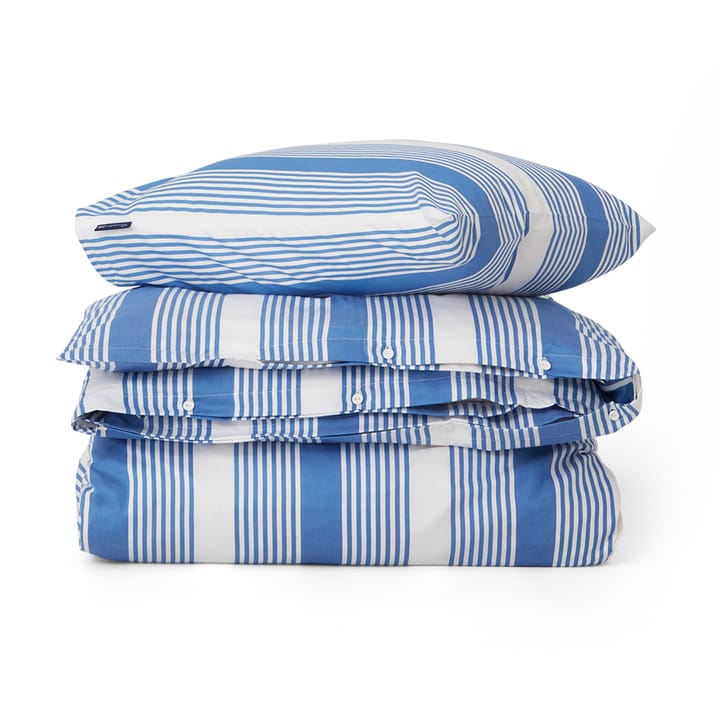 Striped Cotton Sateen Bettwäsche 150 x 210cm - Blau-weiß - Lexington