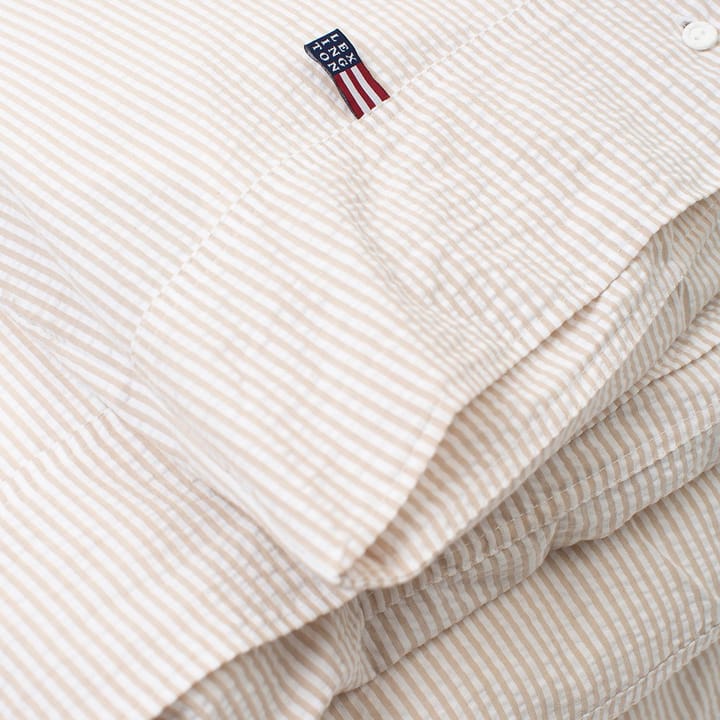 Striped Cotton Seersucker Deckenbezug 150 x 210cm - Beige-weiß - Lexington