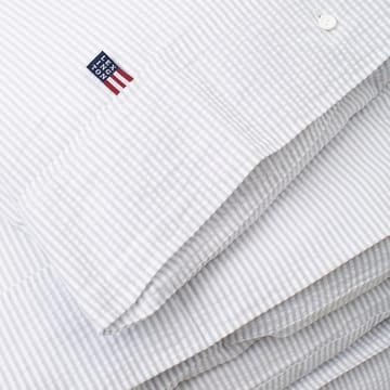 Striped Cotton Seersucker Deckenbezug 150 x 210cm - Hellgrau-weiß - Lexington