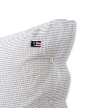 Striped Cotton Seersucker Kissenbezug 50 x 60cm - Hellgrau-weiß - Lexington