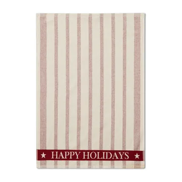 Striped Cotton Terry Jacquard Geschirrtuch 50 x 70 cm - Beige-red - Lexington