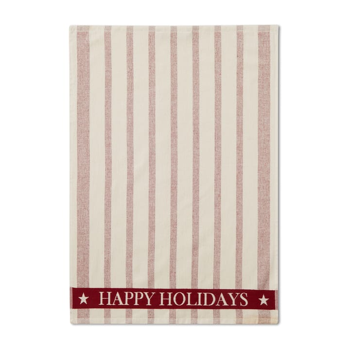 Striped Cotton Terry Jacquard Geschirrtuch 50 x 70 cm - Beige-red - Lexington