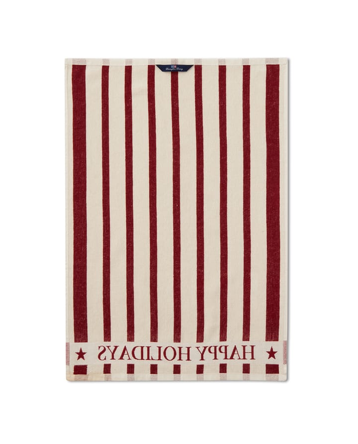 Striped Cotton Terry Jacquard Geschirrtuch 50 x 70 cm, Beige-red Lexington