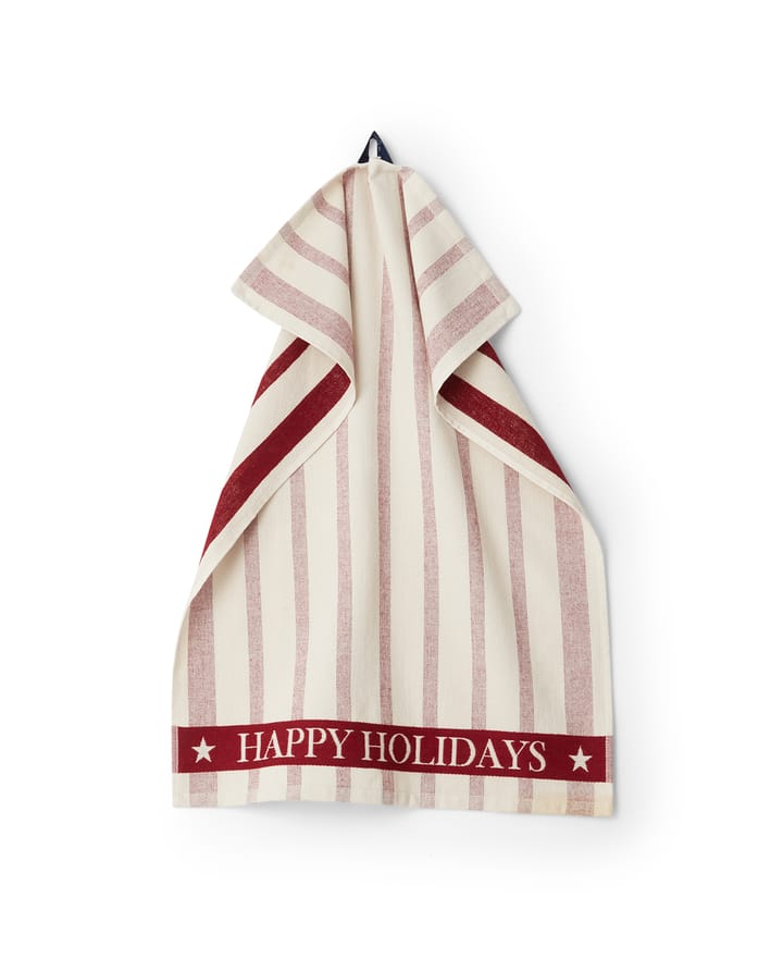 Striped Cotton Terry Jacquard Geschirrtuch 50 x 70 cm, Beige-red Lexington