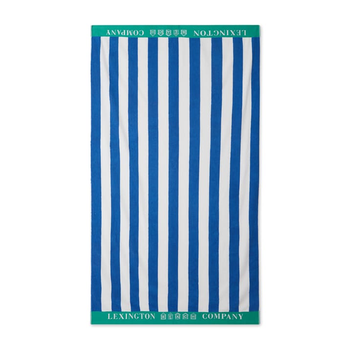 Striped Cotton Terry Strandhandtuch 100 x 180cm - Blau-weiß-grün - Lexington