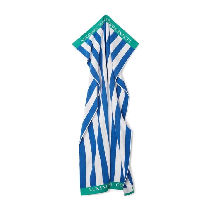 Striped Cotton Terry Strandhandtuch 100 x 180cm, Blau-weiß-grün Lexington