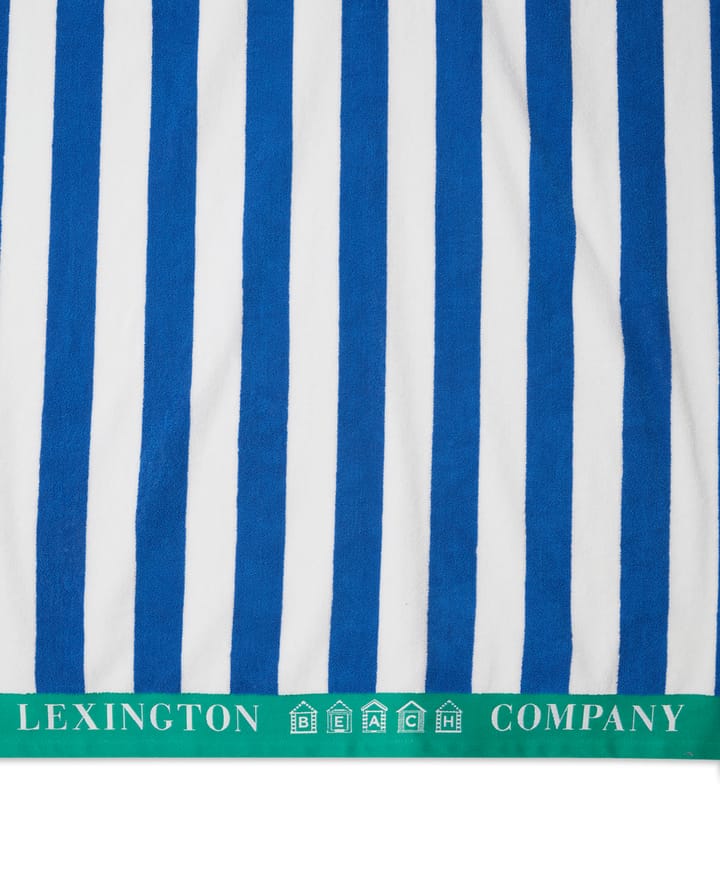 Striped Cotton Terry Strandhandtuch 100 x 180cm, Blau-weiß-grün Lexington