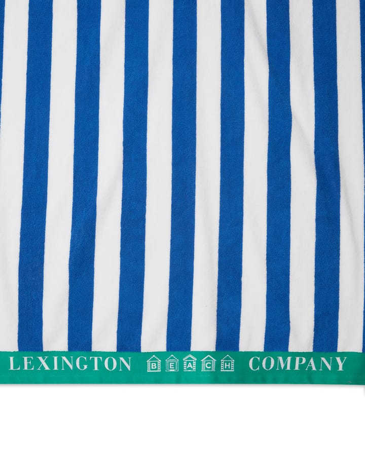 Striped Cotton Terry Strandhandtuch 100 x 180cm - Blau-weiß-grün - Lexington