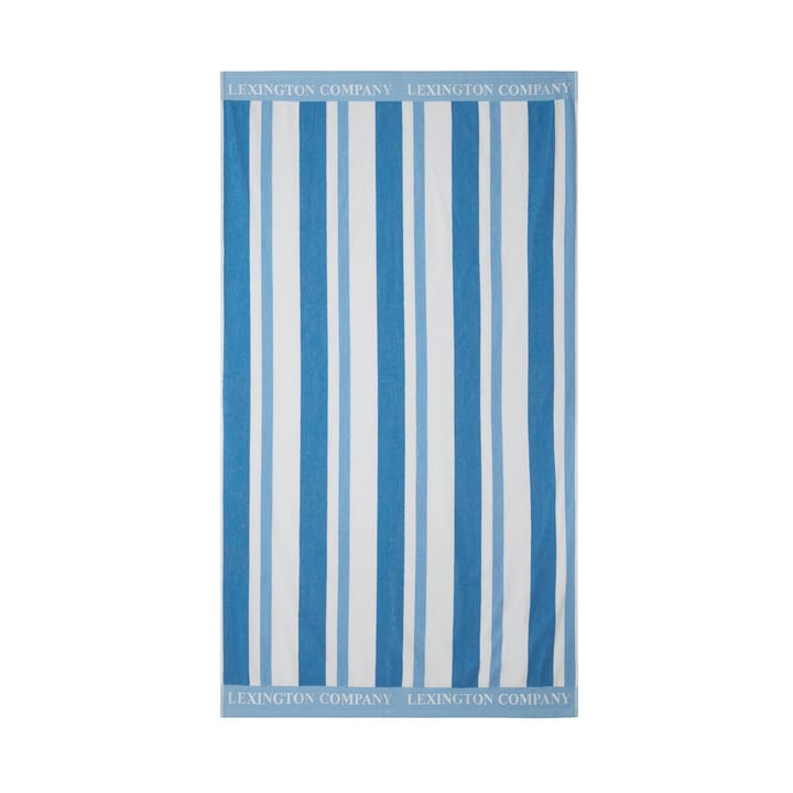 Striped Cotton Terry Strandhandtuch 100 x 180cm - Blue - Lexington