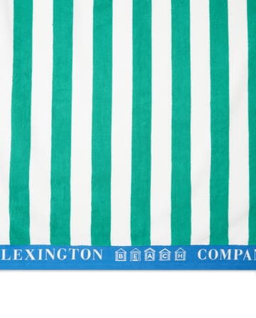 Striped Cotton Terry Strandhandtuch 100 x 180cm - Grün-blau-weiß - Lexington