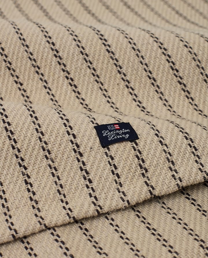 Striped Jute Cotton Tischläufer 50 x 250cm, Beige-dark gray Lexington