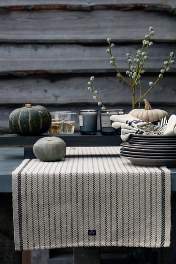 Striped Jute Cotton Tischläufer 50 x 250cm - Beige-dark gray - Lexington