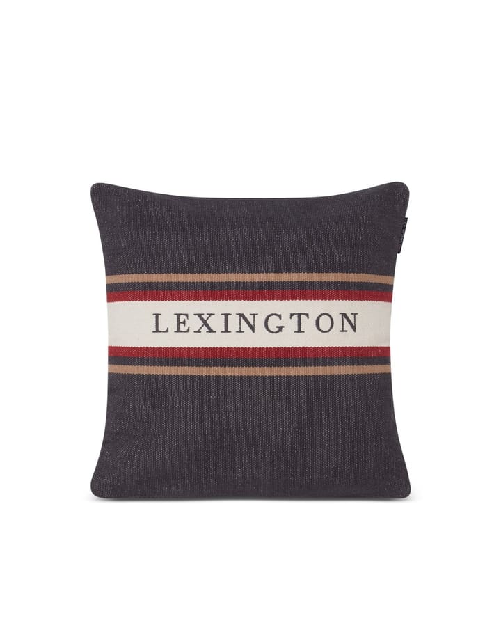 Striped Logo Kissenbezug 50x50 cm, Dunkelgrau multi Lexington