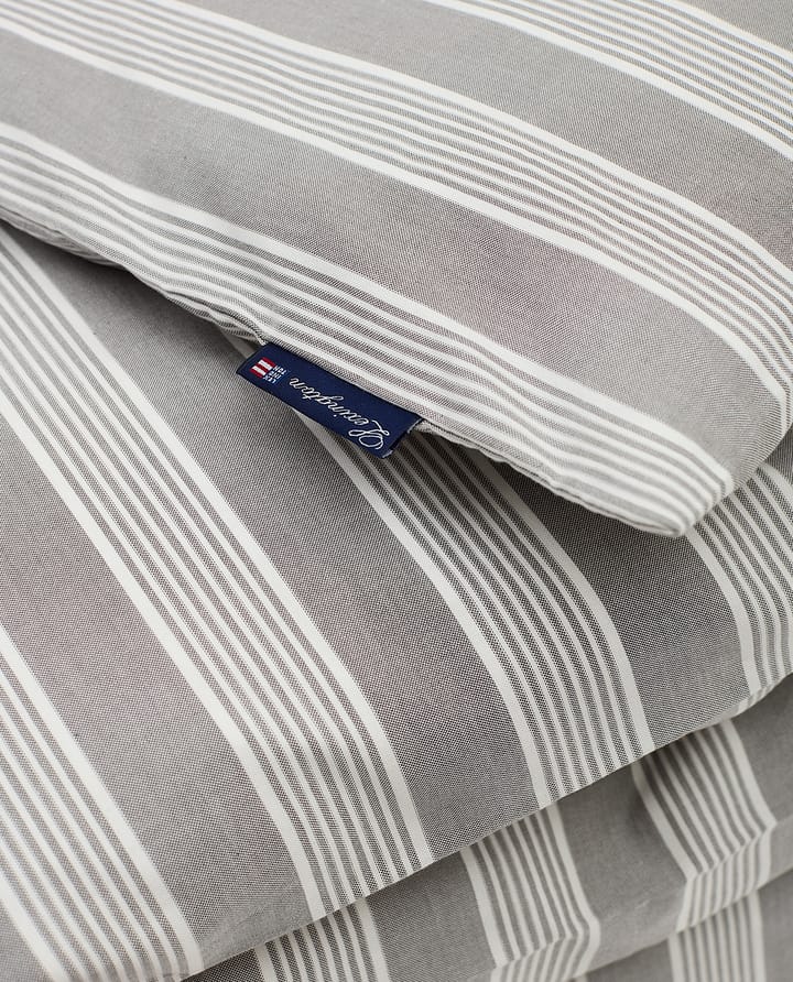 Striped Lyocell Cotton Deckenbezug 150 x 210cm - Gray-white - Lexington