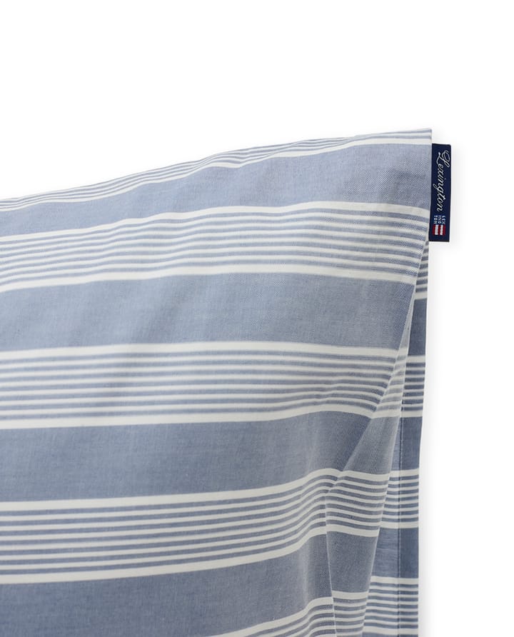 Striped Lyocell Cotton Kissenbezug 50 x 60cm - Blue-white - Lexington