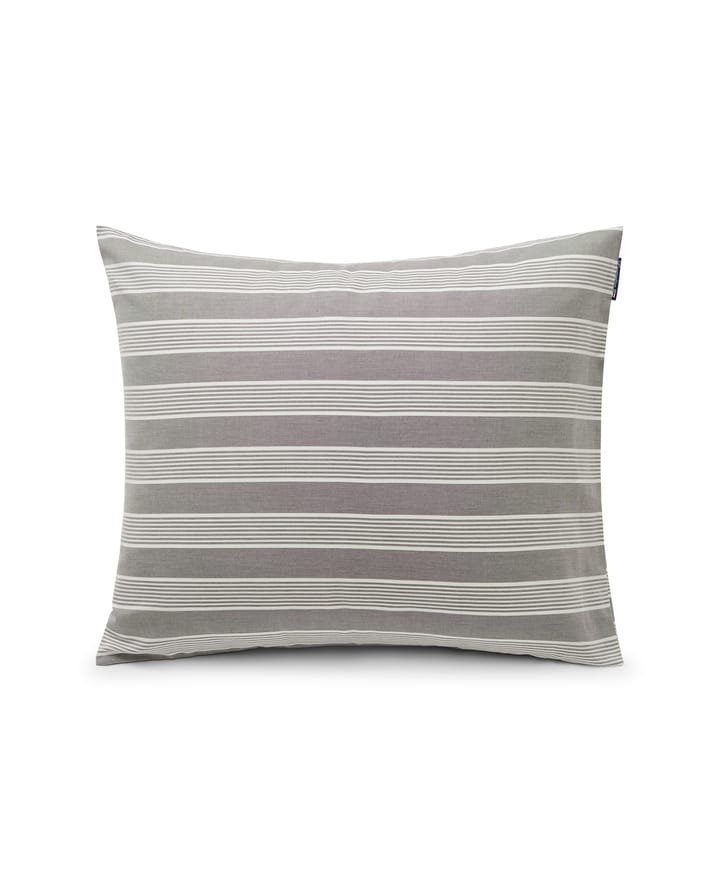 Striped Lyocell Cotton Kissenbezug 50 x 60cm - Gray-white - Lexington