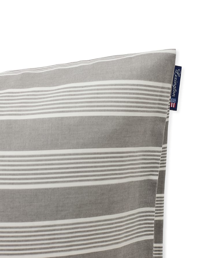 Striped Lyocell Cotton Kissenbezug 50 x 60cm - Gray-white - Lexington