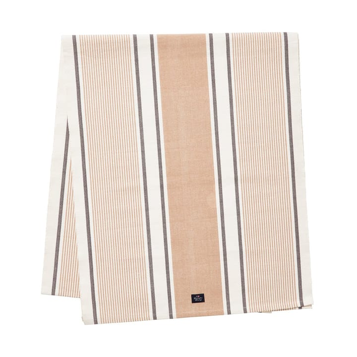 Striped Organic Cotton Läufer 50x250 cm - White-beige - Lexington