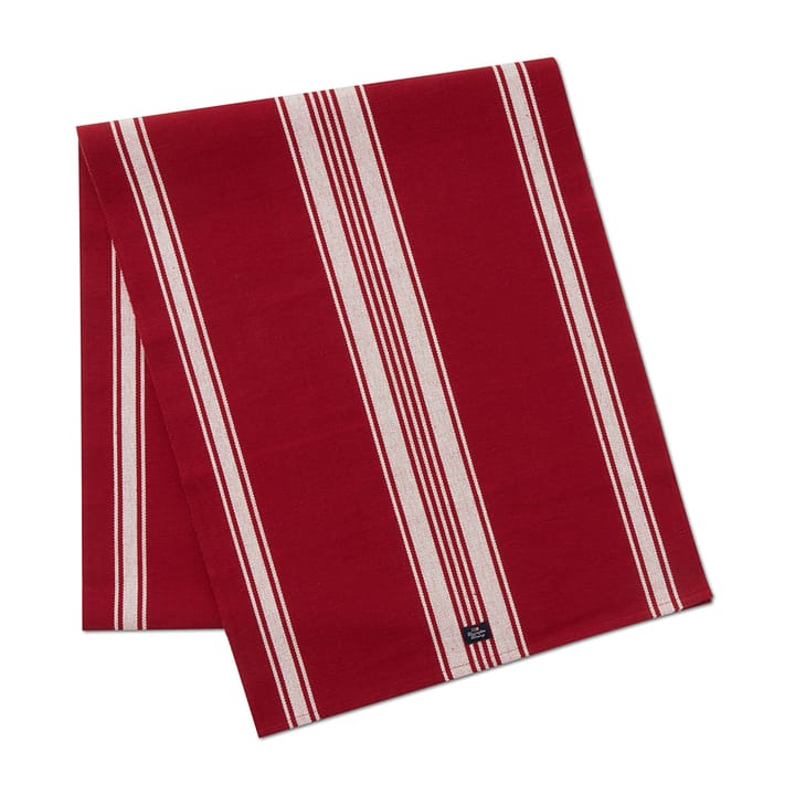 Striped Organic Cotton Rib Tischläufer 50 x 250 cm, Red-white Lexington