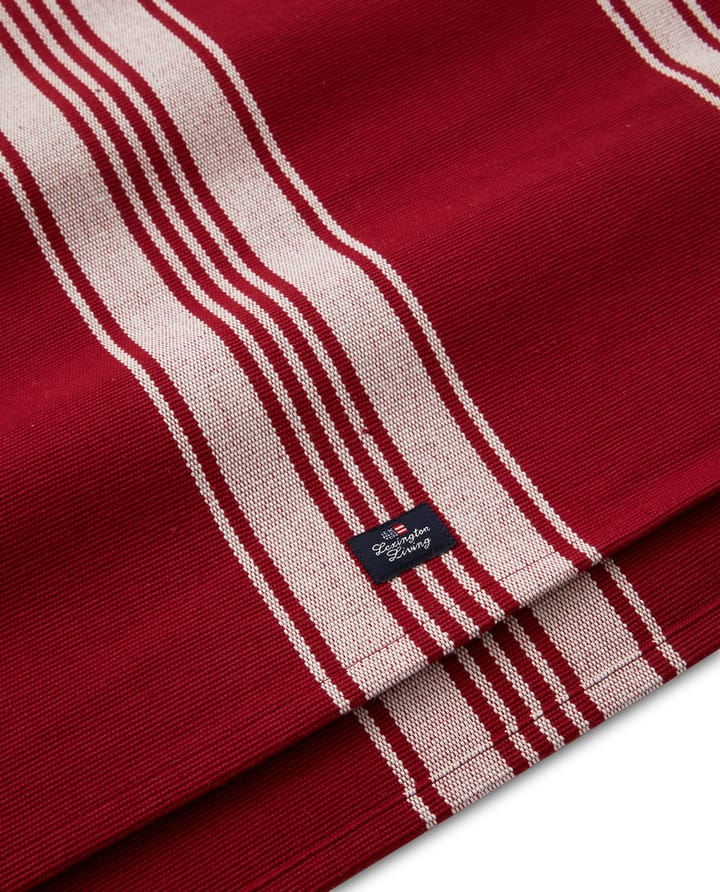 Striped Organic Cotton Rib Tischläufer 50 x 250 cm, Red-white Lexington