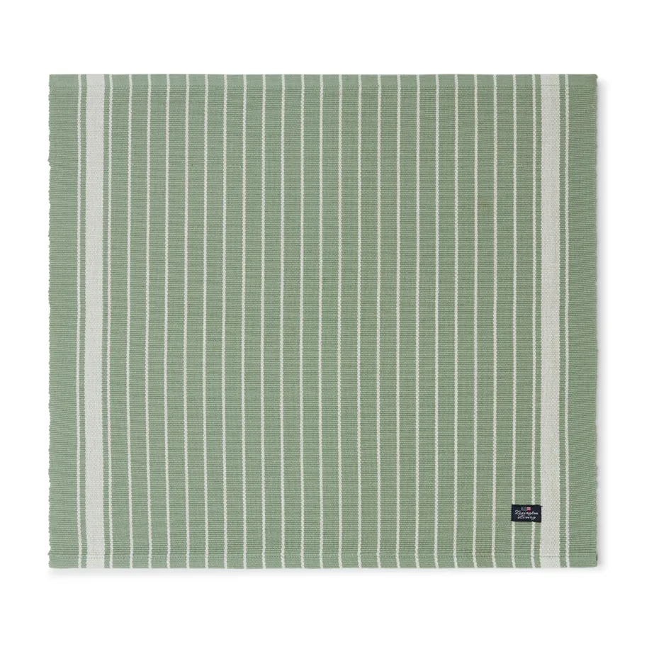 Striped Organic Cotton Rips Platzdecke 50 x 250cm, Green-white Lexington