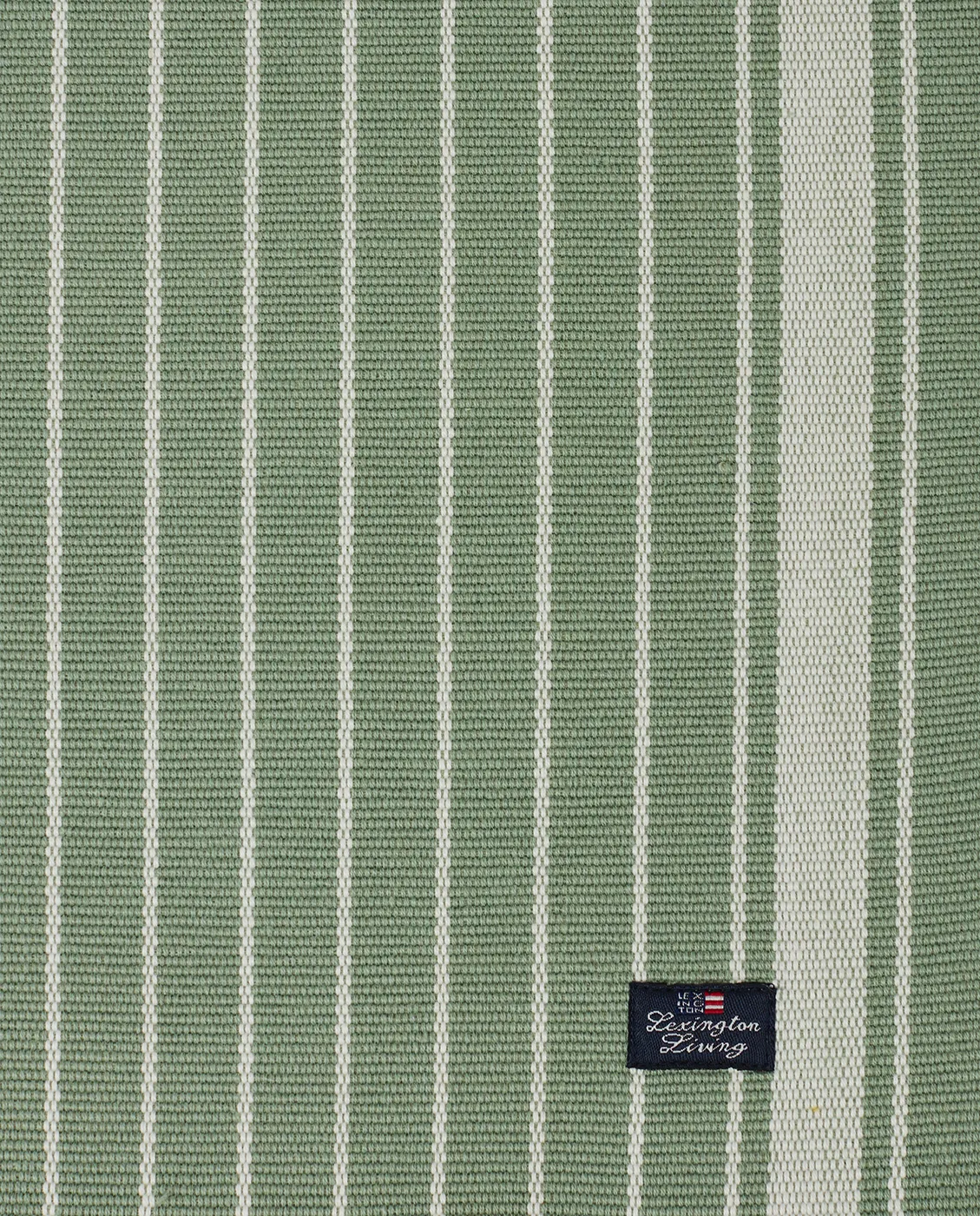 Striped Organic Cotton Rips Platzdecke 50 x 250cm, Green-white Lexington
