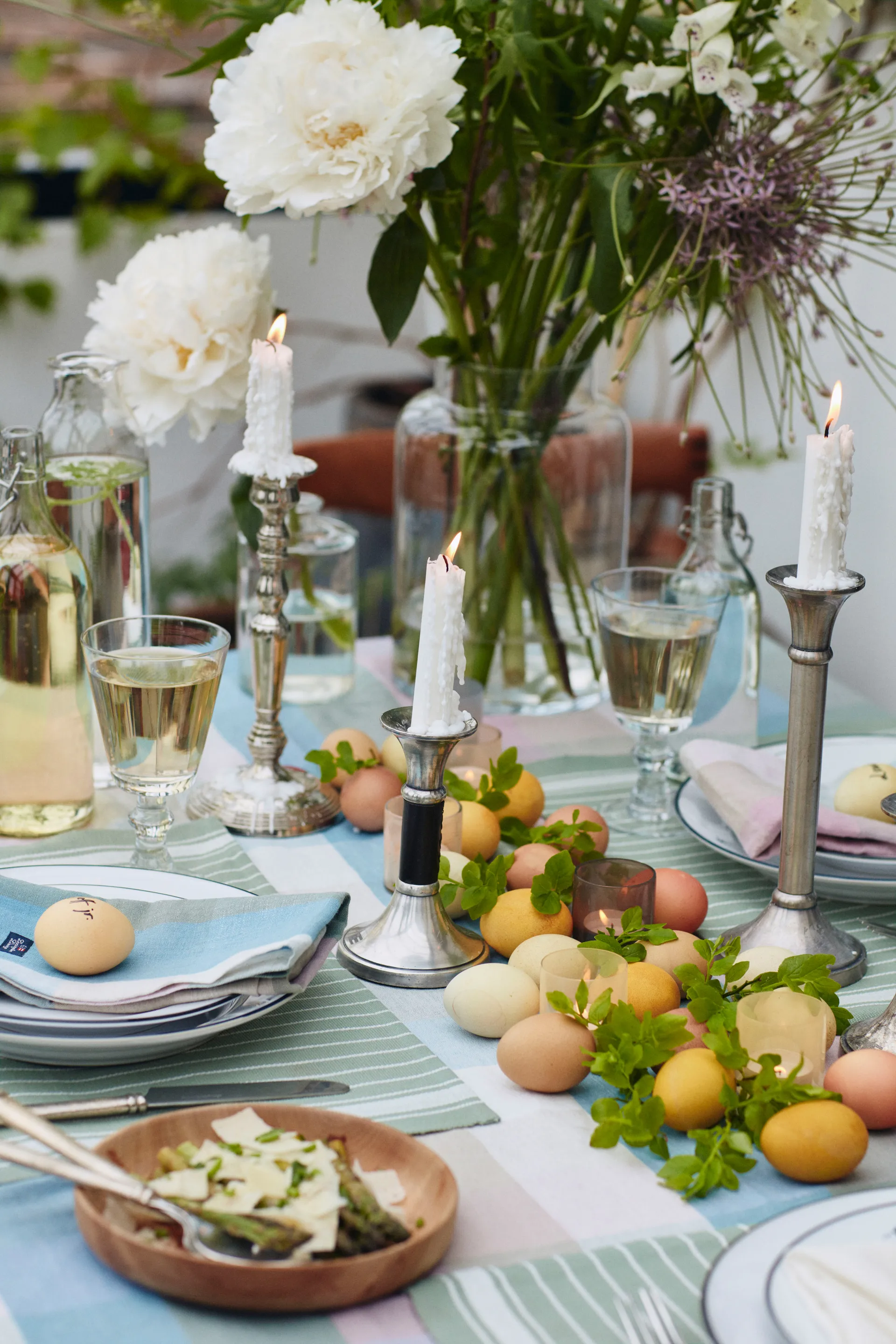 Striped Organic Cotton Rips Platzdecke 50 x 250cm, Green-white Lexington