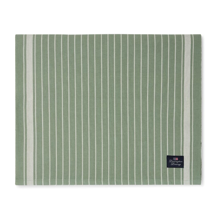 Striped Organic Cotton Rips Tischläufer 50 x 250cm - Green-white - Lexington