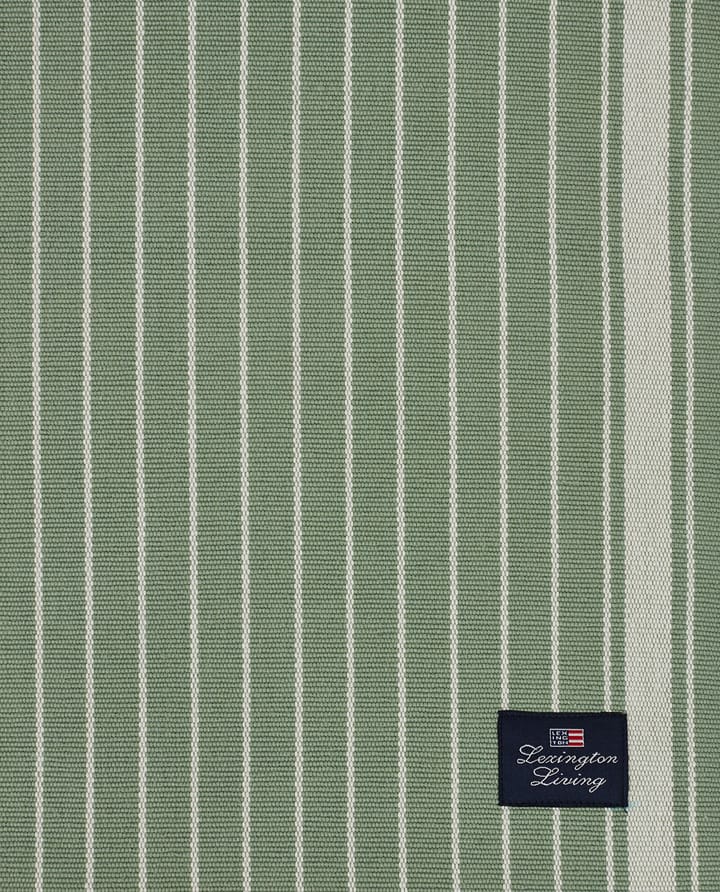 Striped Organic Cotton Rips Tischläufer 50 x 250cm - Green-white - Lexington