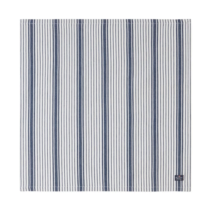 Striped Organic Cotton Serviette 50x50 cm - Navy - Lexington