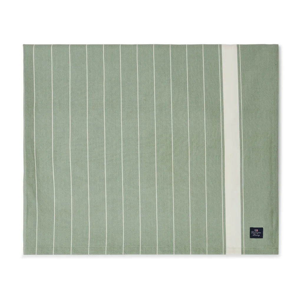 Striped Organic Cotton Tischdecke 150 x 250cm, Green-white Lexington