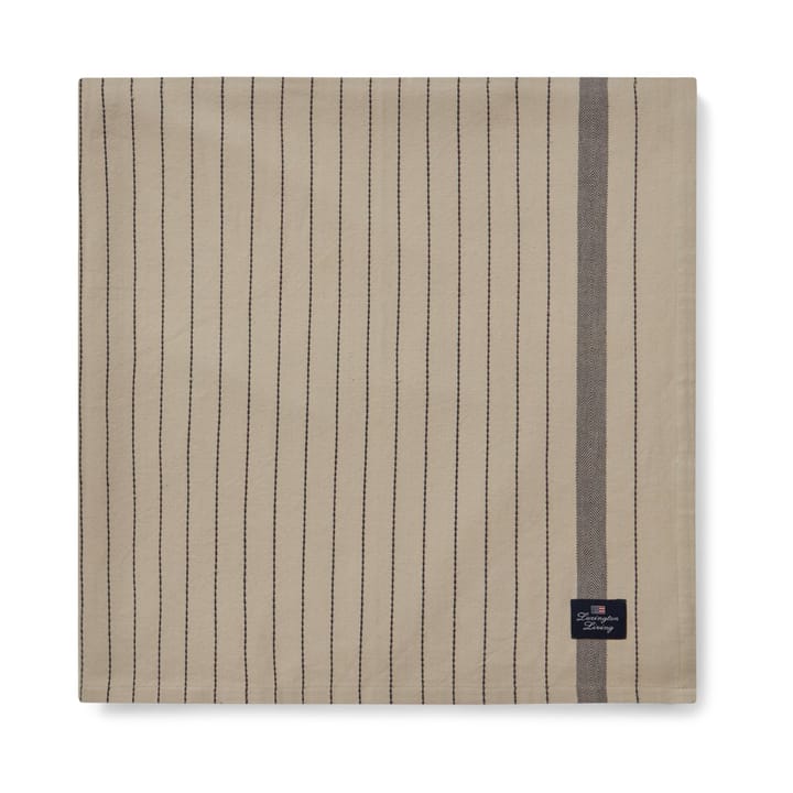 Striped Organic Cotton Tischtuch 150 x 250cm - Beige-dark gray - Lexington