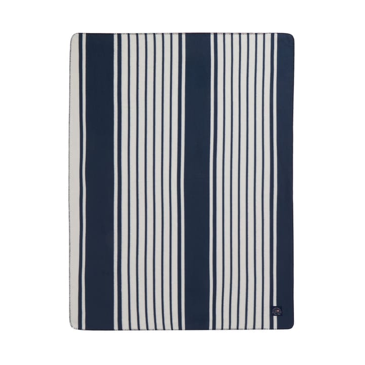 Striped Recycled Polyester Fleece-Decke 130x170 cm - Navy - Lexington