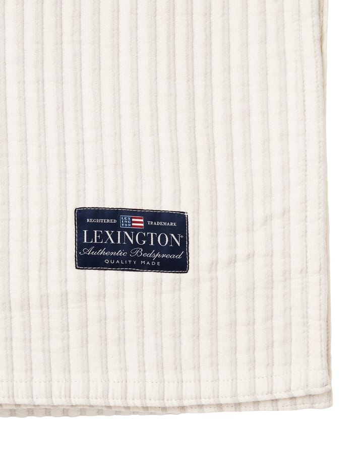 Striped Reversable Organic Cotton Tagesdecke 260x240 cm, Off white Lexington