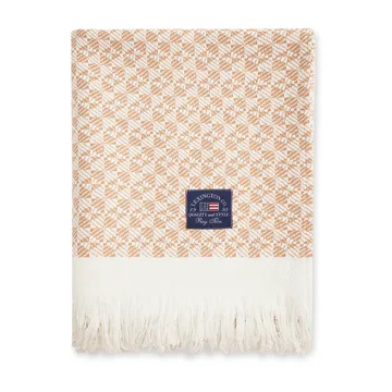 Striped Structured Recycled Baumwolldecke 130 x 170cm - Beige-weiß - Lexington