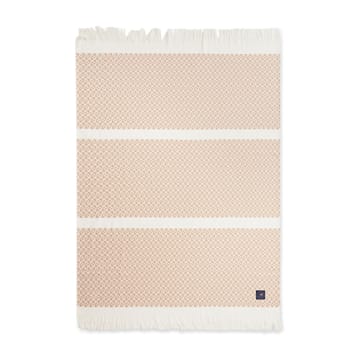 Striped Structured Recycled Baumwolldecke 130 x 170cm - Beige-weiß - Lexington