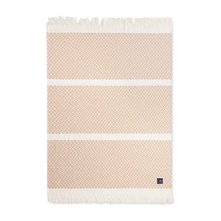 Striped Structured Recycled Baumwolldecke 130 x 170cm - Beige-weiß - Lexington
