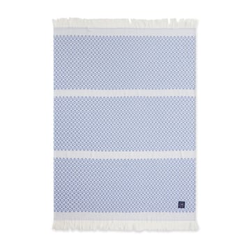 Striped Structured Recycled Baumwolldecke 130 x 170cm - Blau-weiß - Lexington
