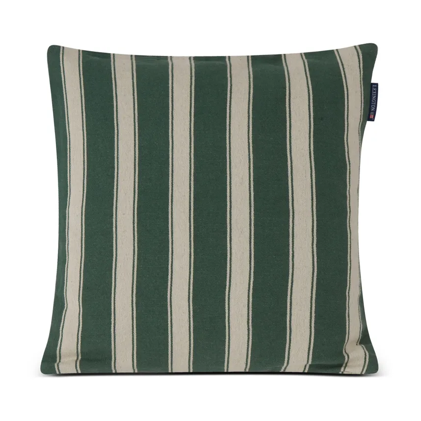 Structure Striped Linen Cotton Kissenbezug 50 x 50 cm, Green-beige Lexington